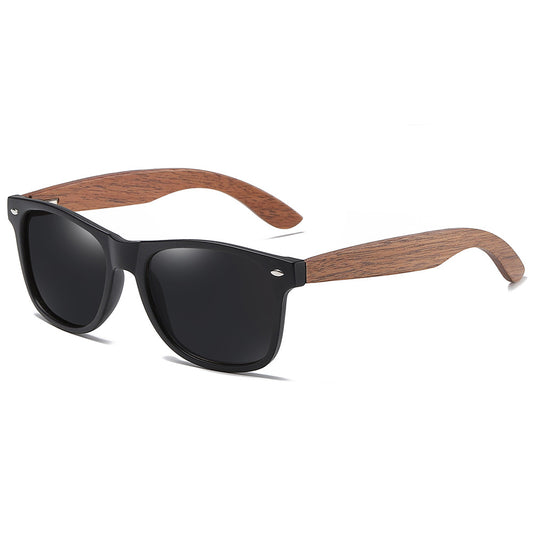 Stylish Walnut Wood Sunglasses with Polarized Lenses
