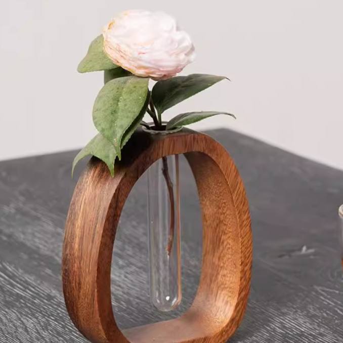 Walnut wood vase