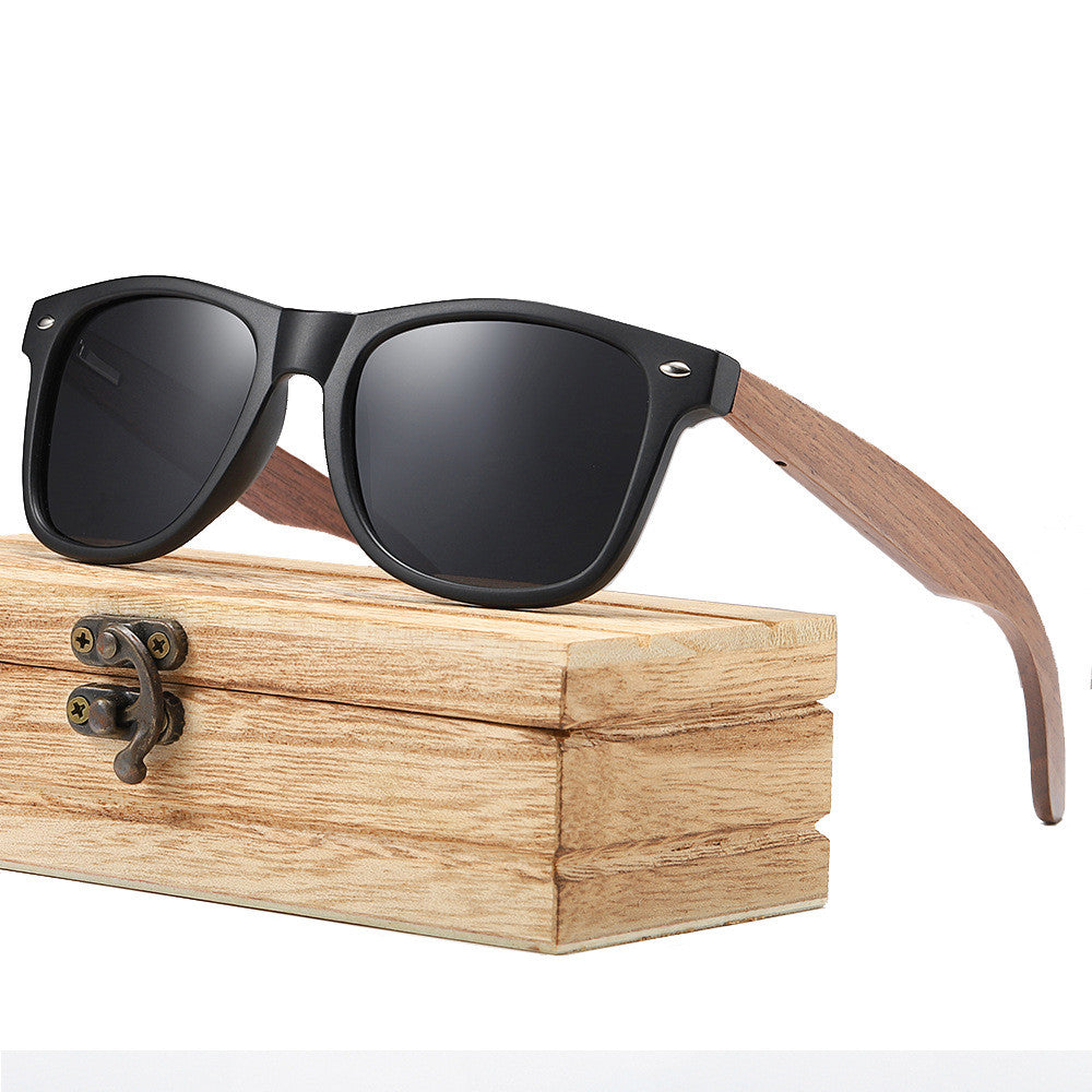 Stylish Walnut Wood Sunglasses with Polarized Lenses
