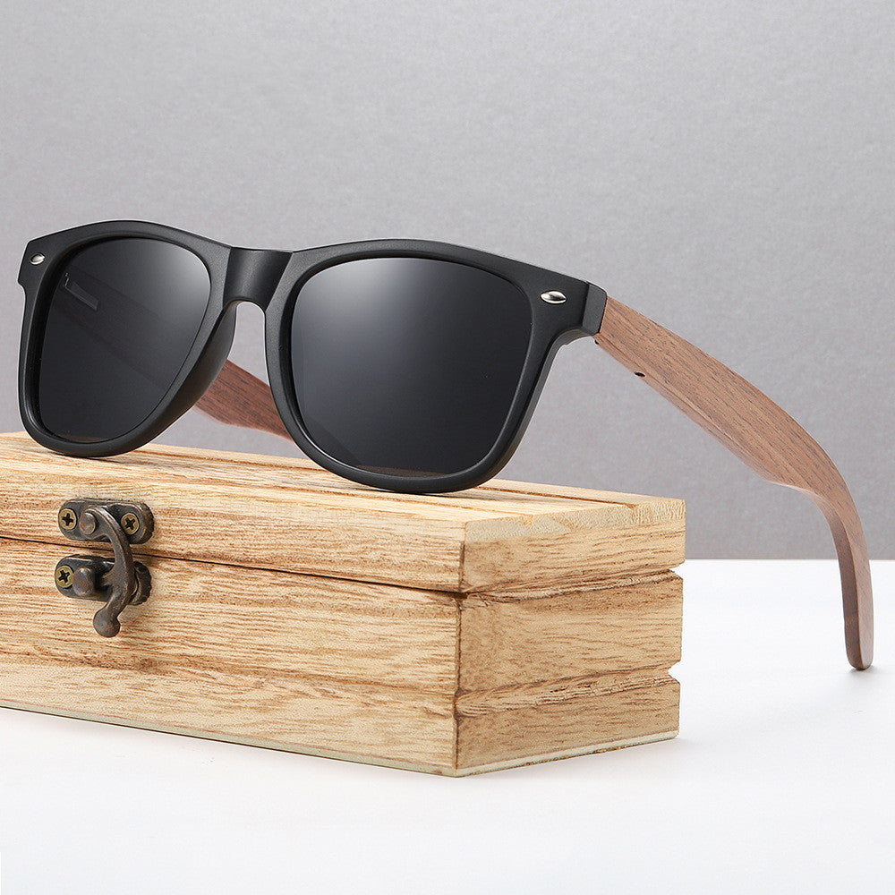 Stylish Walnut Wood Sunglasses with Polarized Lenses