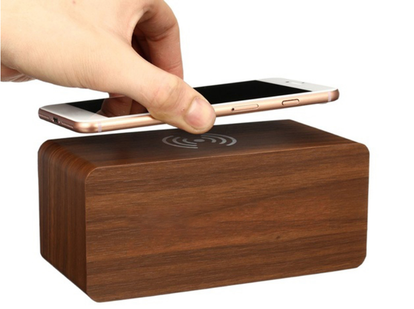 Creative Wooden LED Alarm Clock with Wireless Charging