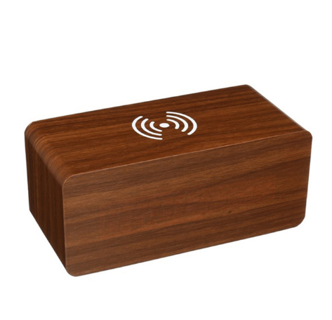 Creative Wooden LED Alarm Clock with Wireless Charging