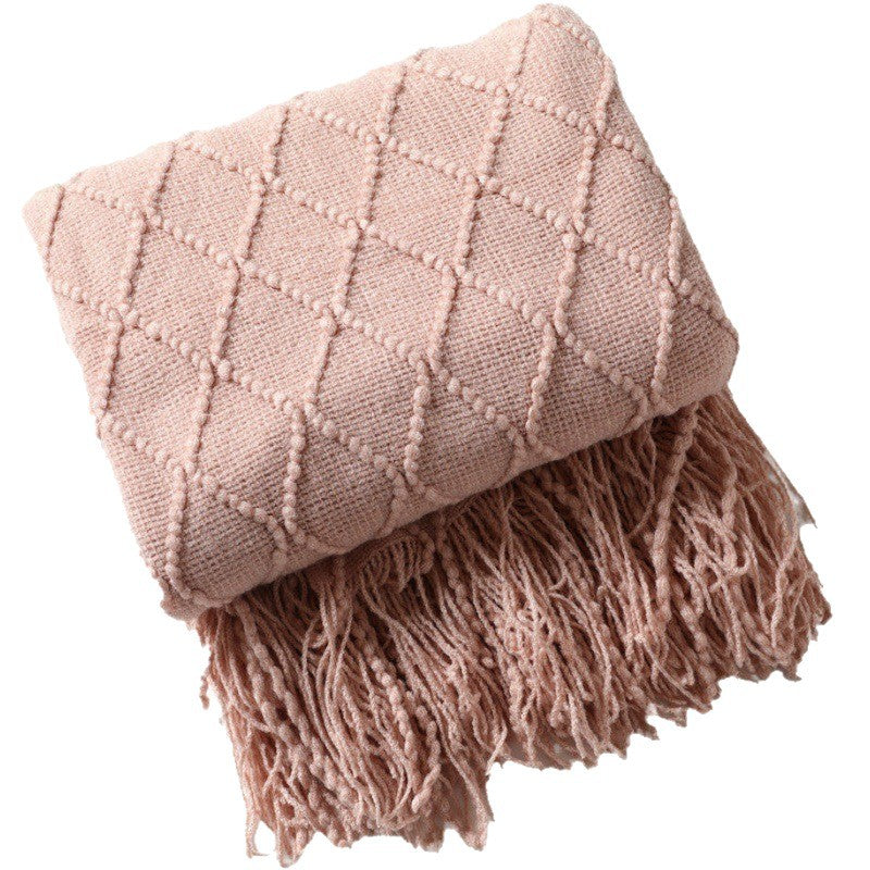 Diamond-shaped sofa blanket throw