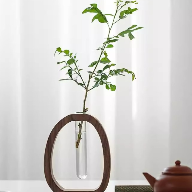 Walnut wood vase