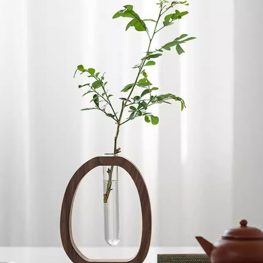 Walnut wood vase