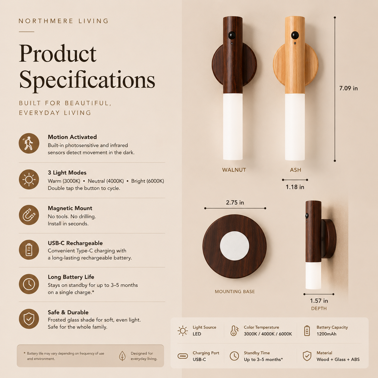 MotionSense™ Alder Sconce