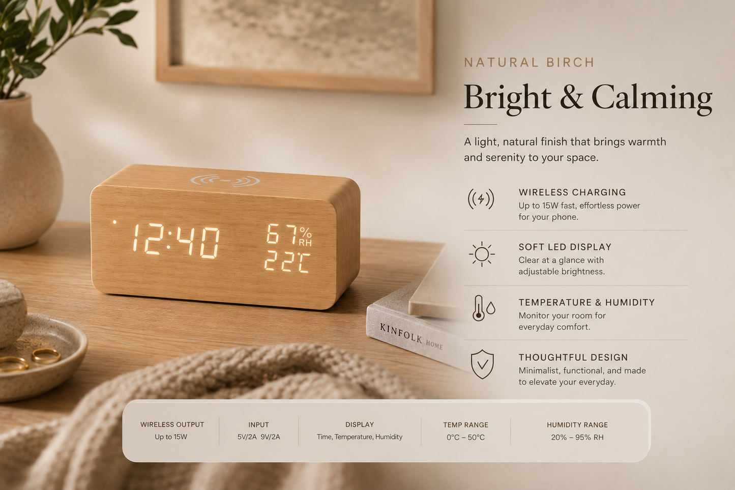 Hearthside Charging Clock