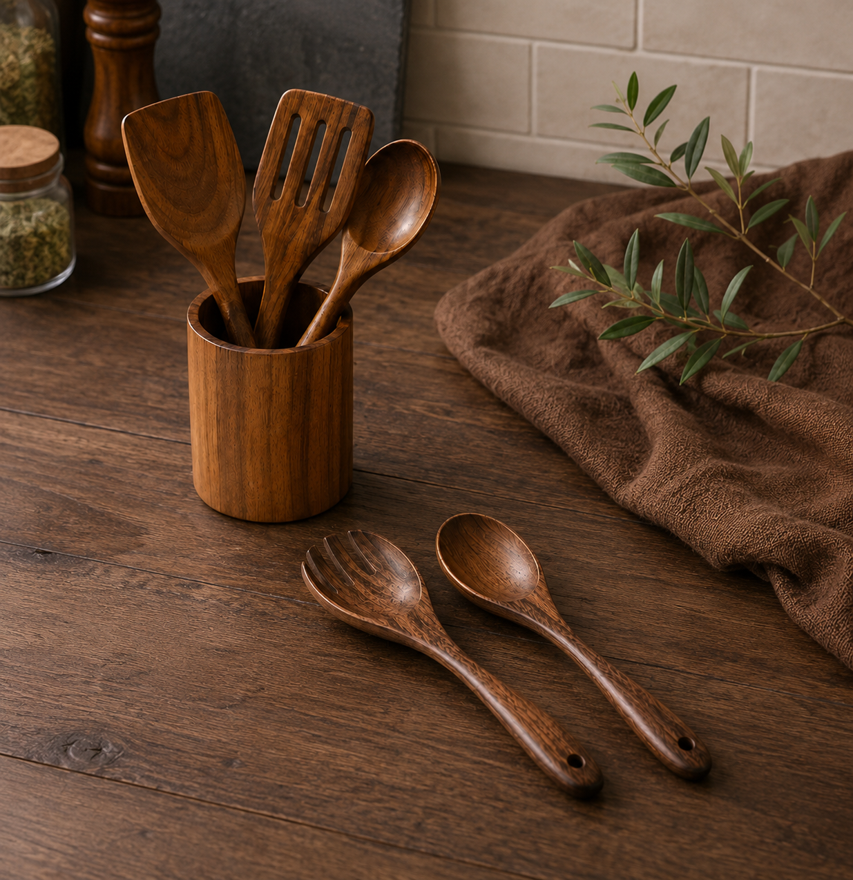 Acacia Wooden Kitchen Utensils